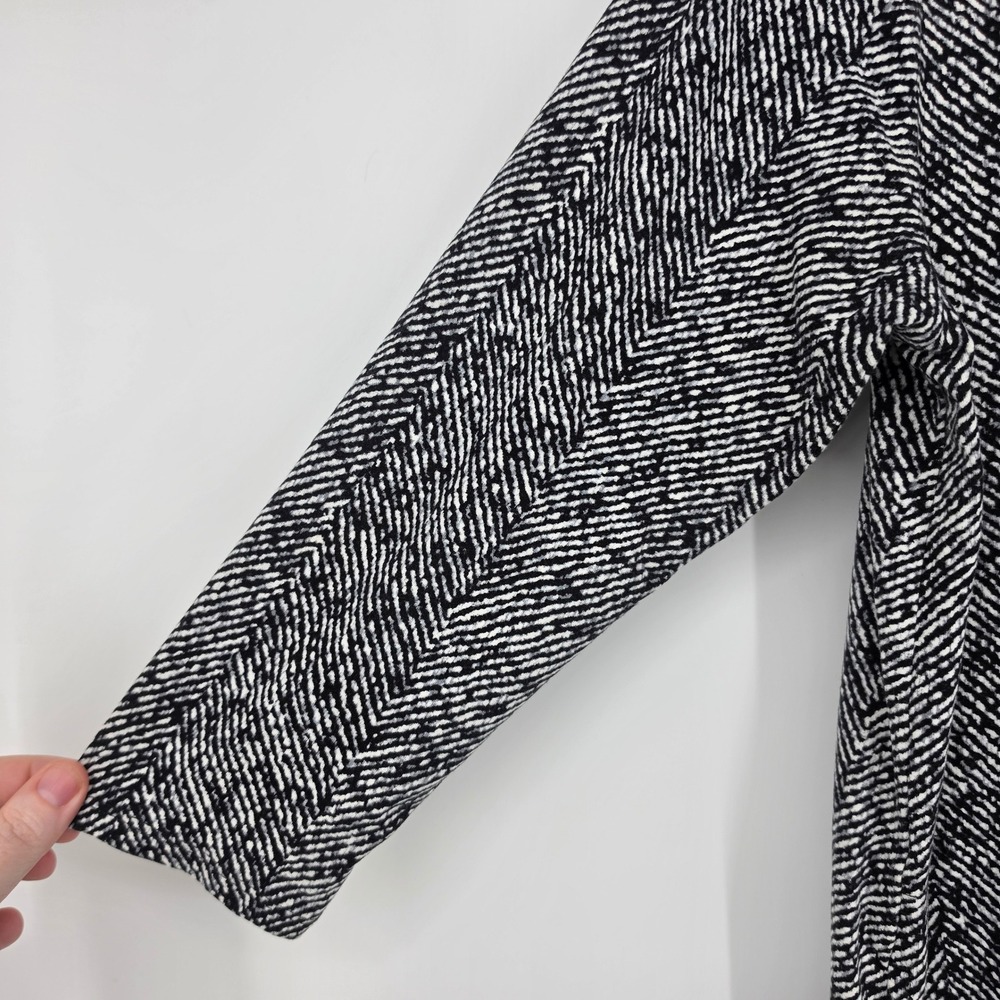 J. Jill Wearever Shift Dress Small Petite Black White Herringbone Career Pockets - Picture 3 of 10